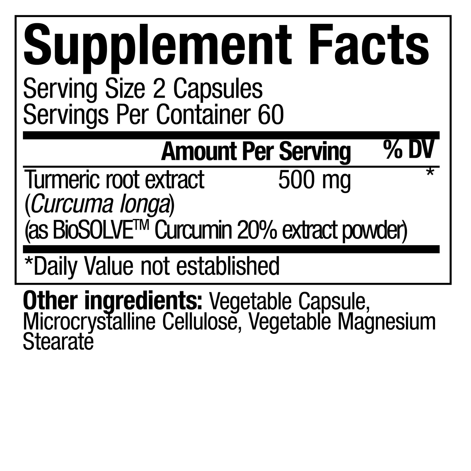 Curcumin from Turmeric - 120 Vegetable Capsules