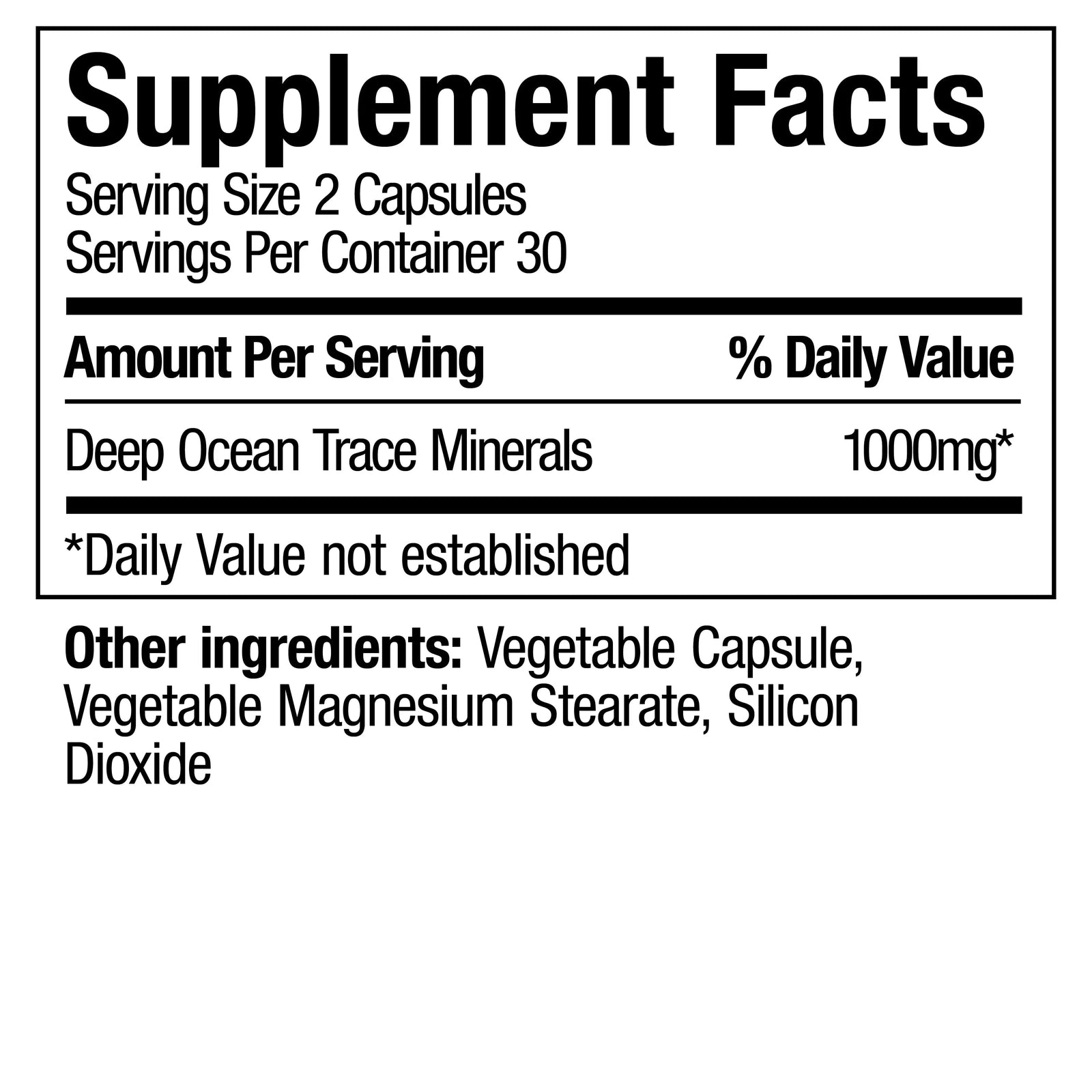 Deep Ocean Trace Minerals - 60 Vegetable Capsules