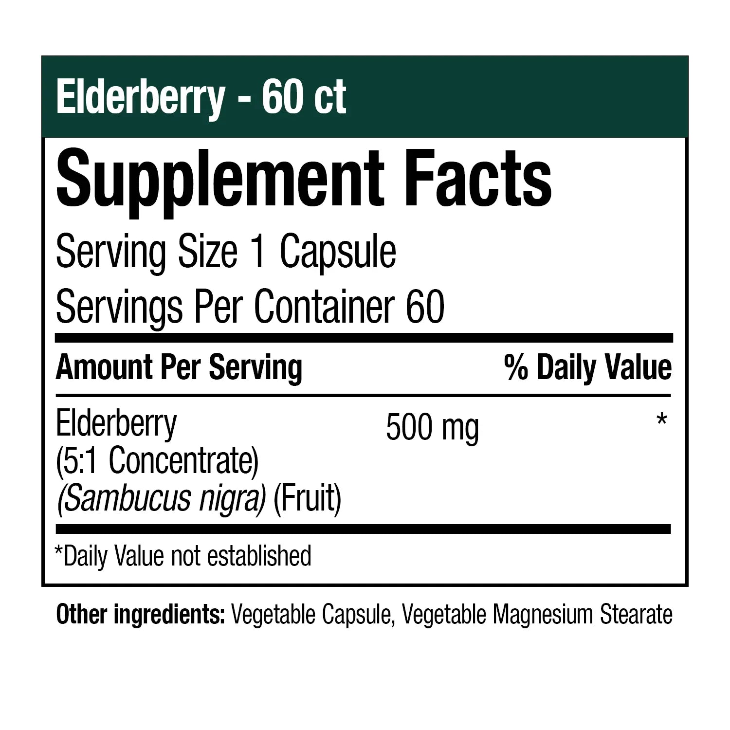 Elderberry - 60 Vegetable Capsules