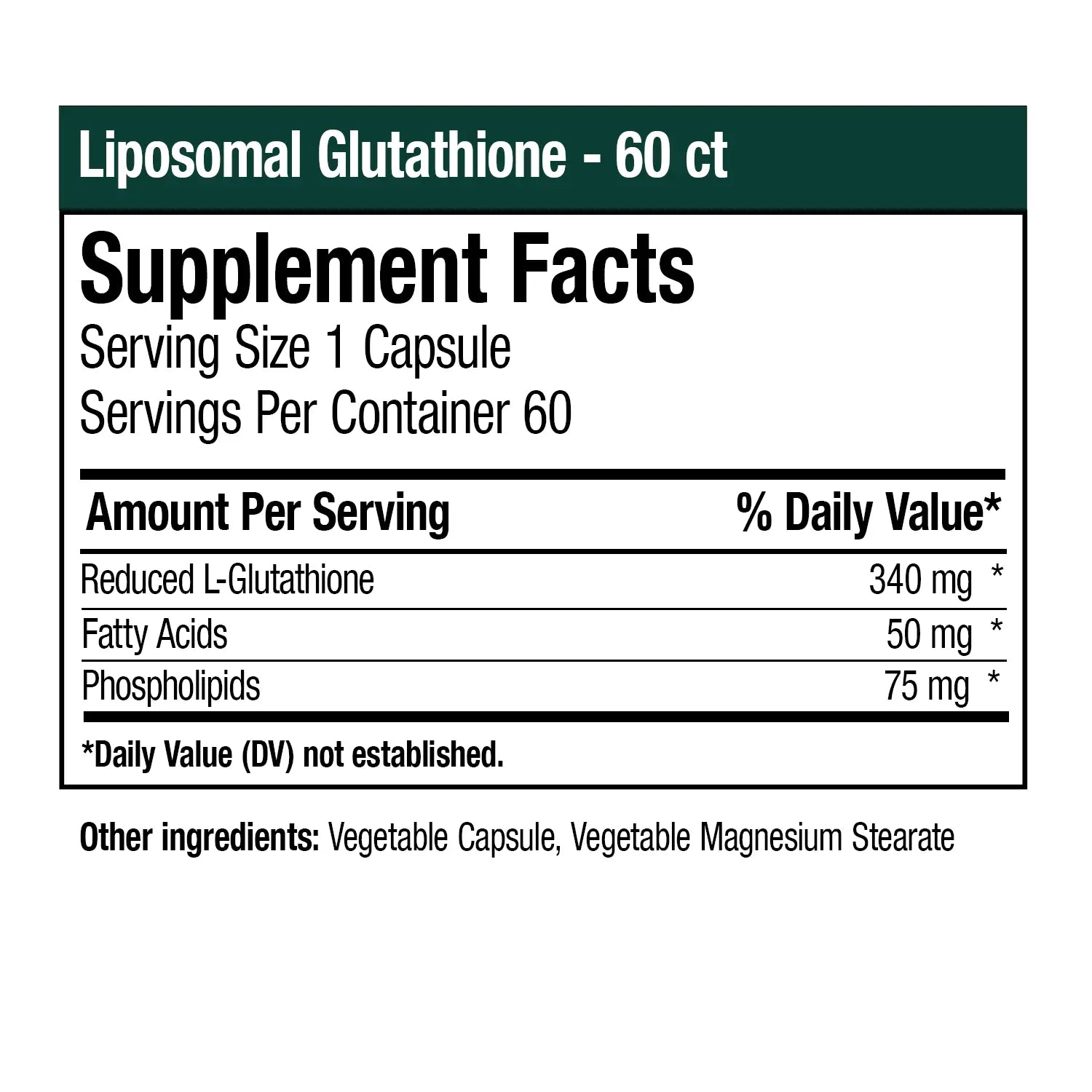 Liposomal Glutathione - 60 Vegetable Capsules SP